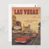 Retro Las Vegas Strip Drive ポストカード (正面/裏面)
