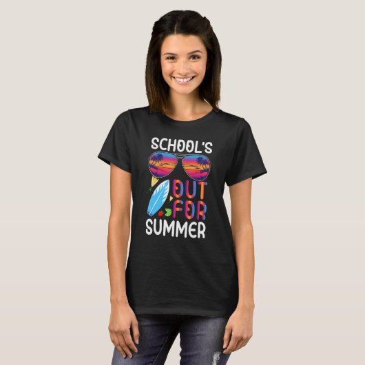 Retro Last Day of School s Out For Summer Teacher  Tシャツ (正面フル)