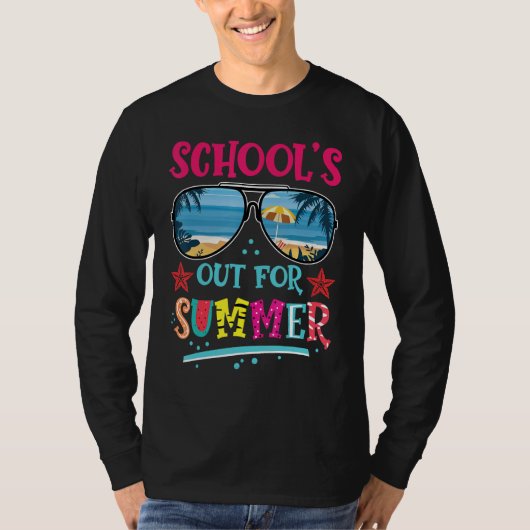 Retro Last Day of School's Out For Summer Teacher  Tシャツ (正面)