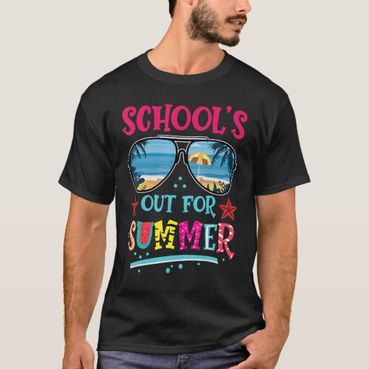 Retro Last Day of School's Out For Summer Teacher  Tシャツ (正面)