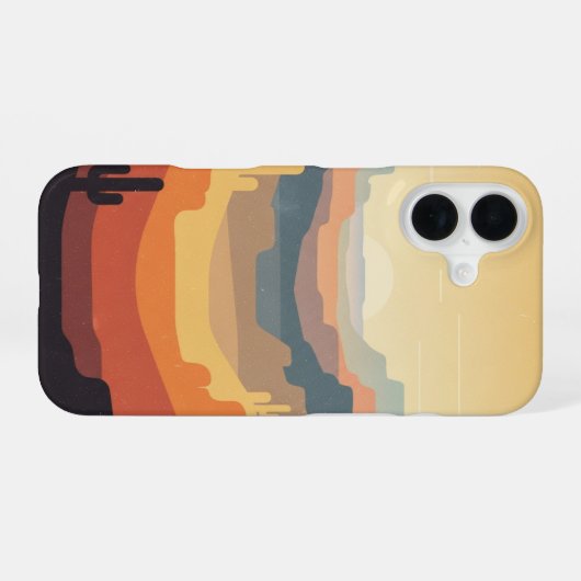 Retro Layered Canyons iPhone 16ケース (裏面横)