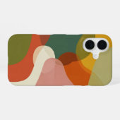Retro Layered Organic Forms iPhone 16ケース (裏面横)