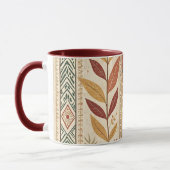 Retro Leaf Pattern Artistic Design Coffee Tea Mug マグカップ (左)