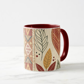 Retro Leaf Pattern Artistic Design Coffee Tea Mug マグカップ