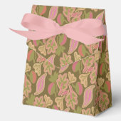 Retro leaves in bohem patterndesign Favor Box フェイバーボックス (正面)