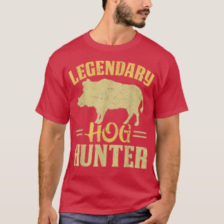 Retro Legendary Hog Hunter Vintage Pig Hog Boar Hu Tシャツ