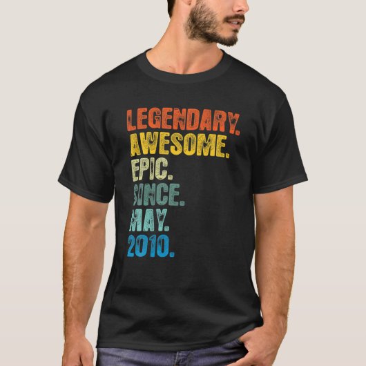 Retro Legendary Since May 2010 T 12 Years Old Tシャツ (正面)