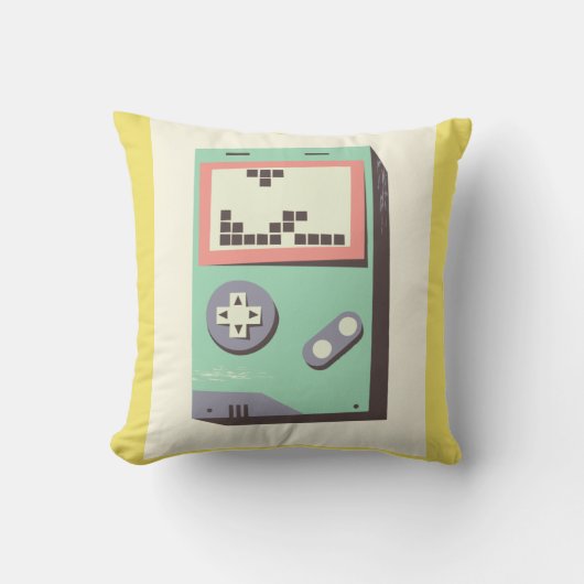 Retro LEGO Gameboy Throw Pillow – Fun Geeky Gift f クッション (正面)