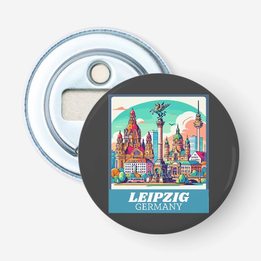 Retro Leipzig Skyline  栓抜き (正面)