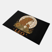 Retro Leo Zodiac Boho Floral Astrology ドアマット (アングル)