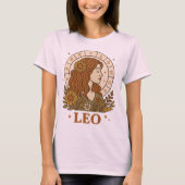 Retro Leo Zodiac Boho Floral Astrology Tシャツ (正面)