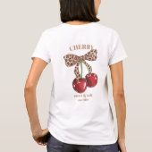 Retro Leopard Bow Cherry Sweet & Soft Since Slogan Tシャツ (裏面)