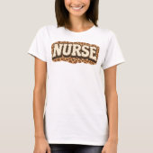 Retro Leopard Print Nurse Trendy RN LPN Graphic Tシャツ (正面)