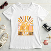 Retro Leopard Sunburst; Spread Sunshine Daily Tシャツ