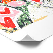 Retro Leopard Valentine Goose Funny Nk Coquette Lo ポスター (角)