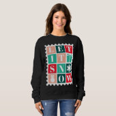 Retro Let It Snow Christmas Postage Stamp スウェットシャツ (正面フル)