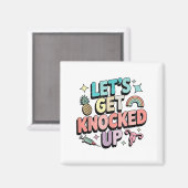 Retro Let’s Get Knocked Up Ivf Fertility Transfer  マグネット (正面/裏面)