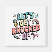 Retro Let’s Get Knocked Up Ivf Fertility Transfer マグネット (正面)