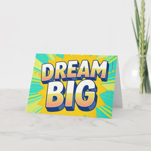 Retro lettering dream big text カード (正面)