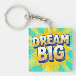 Retro lettering dream big text キーホルダー