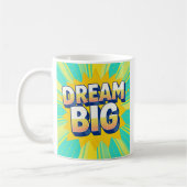 Retro lettering dream big text コーヒーマグカップ (左)