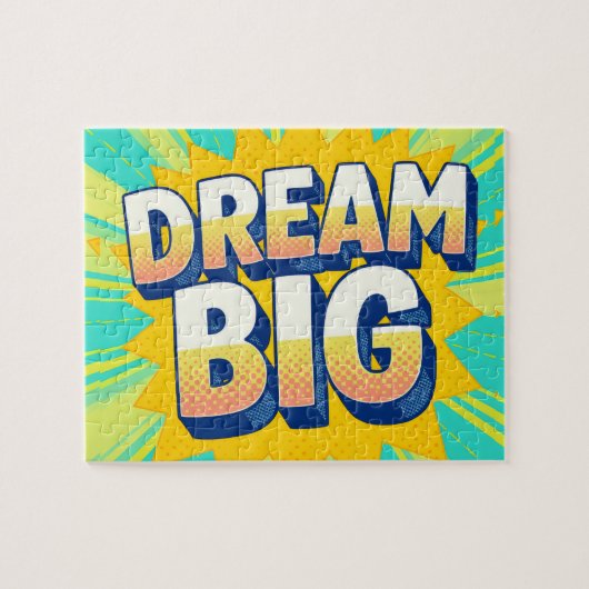 Retro lettering dream big text ジグソーパズル (横)