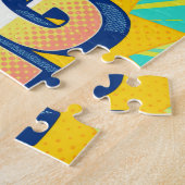 Retro lettering dream big text ジグソーパズル (側面)