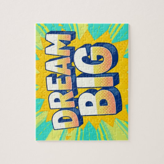 Retro lettering dream big text ジグソーパズル (縦)