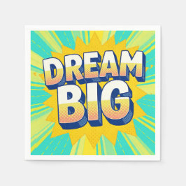 Retro lettering dream big text スタンダードカクテルナプキン