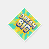 Retro lettering dream big text スタンダードカクテルナプキン (角)