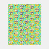 Retro lettering dream big text フリースブランケット (正面)