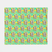 Retro lettering dream big text フリースブランケット (正面(横))