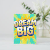 Retro lettering dream big text ポストカード (スタンド正面)