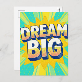 Retro lettering dream big text ポストカード