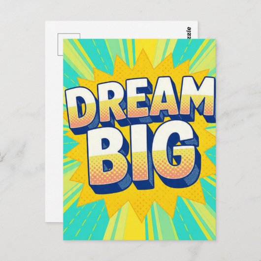 Retro lettering dream big text ポストカード (正面/裏面)
