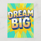 Retro lettering dream big text ポストカード (正面)
