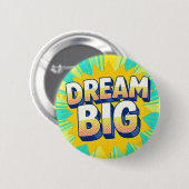 Retro lettering dream big text 缶バッジ (正面&裏面)