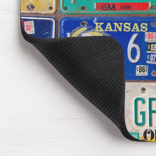retro license plate collection マウスパッド (コーナー)