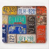 retro license plate collection マウスパッド (正面)
