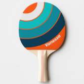 Retro Lifeguard Circle Stripe with Name 卓球ラケット (裏面)