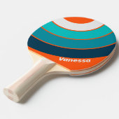 Retro Lifeguard Circle Stripe with Name 卓球ラケット (正面アングル)