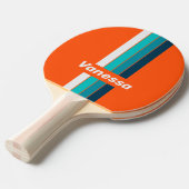 Retro Lifeguard Pin Striped with Name 卓球ラケット (正面アングル)