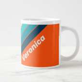 Retro Lifeguard Stripes with Name ジャンボコーヒーマグカップ (右)