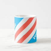 Retro Light Sky Blue Stripes with Name コーヒーマグカップ (中央)