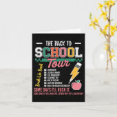 Retro Lightning Bolt Abcd Back To School Tour Teac カード (黄色い花)