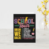 Retro Lightning Bolt Abcd Back To School Tour Teac カード (黄色い花)