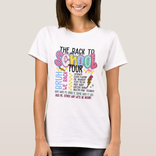 Retro Lightning Bolt Back To School Tour Teacher K Tシャツ (正面)