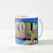 Retro Lincoln Nebraska Greeting Mug コーヒーマグカップ (正面右)