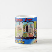 Retro Lincoln Nebraska Greeting Mug コーヒーマグカップ (中央)