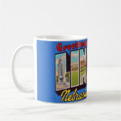 Retro Lincoln Nebraska Greeting Mug コーヒーマグカップ (左)